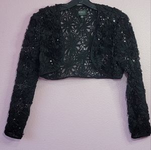 ADRIANNA PAPELL EVENING ESSENTIAL BLACK BOLERO / 4P.
